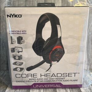 Nyko Core Headset Wired Gaming Headphones in Black & Red
